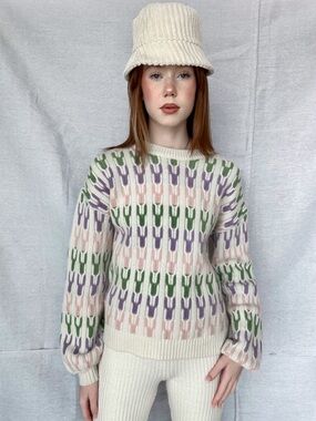 Sashū The Label Candy Crush 100% Wool Sweater Colorful Knit Cozy Sustainable